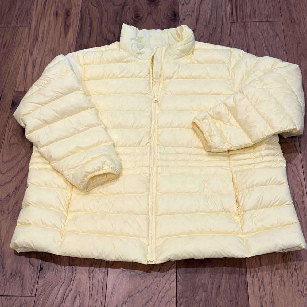 Lands‎ End Womens 2X Ultralight Packable Down Puffer Jacket Yellow 544313